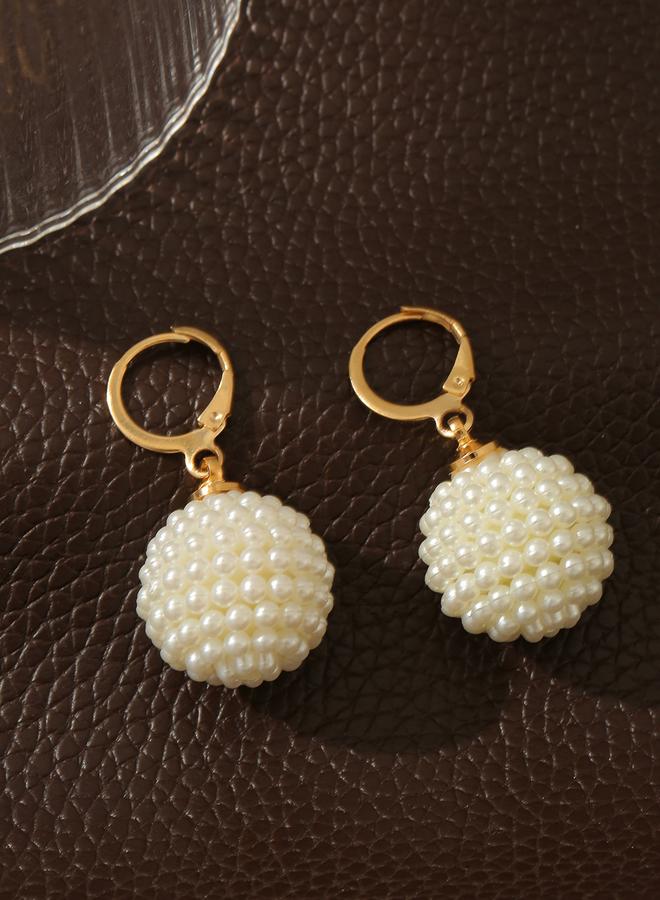 Take Two Faux Pearl Ball Drop Earrings - Image 3