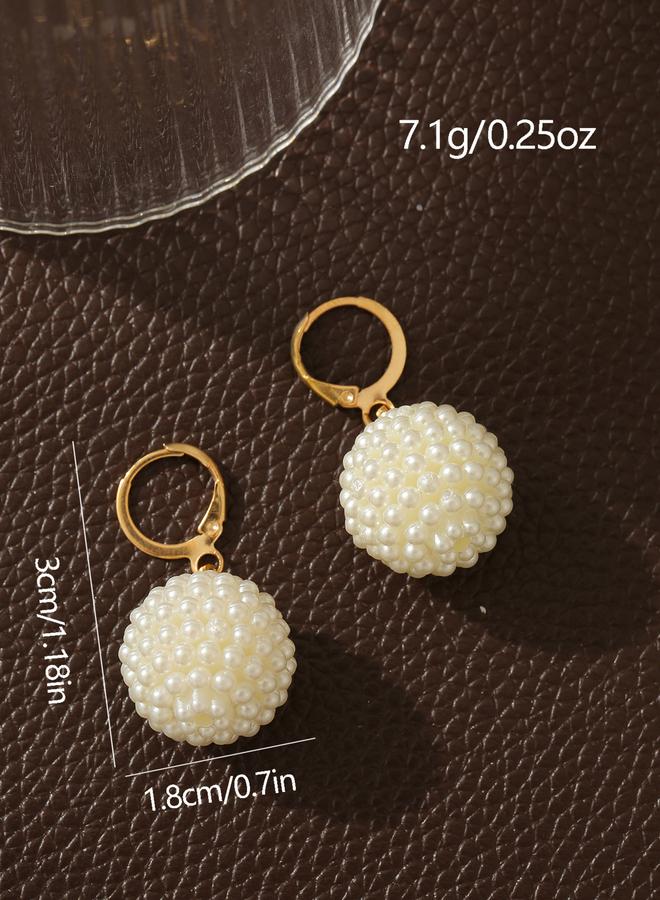 Take Two Faux Pearl Ball Drop Earrings - Image 5