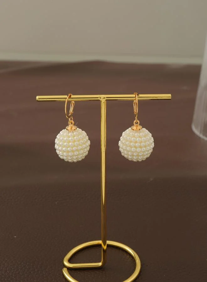 تايك تو أقراط متدلية بشكل كرة لؤلؤ صناعي