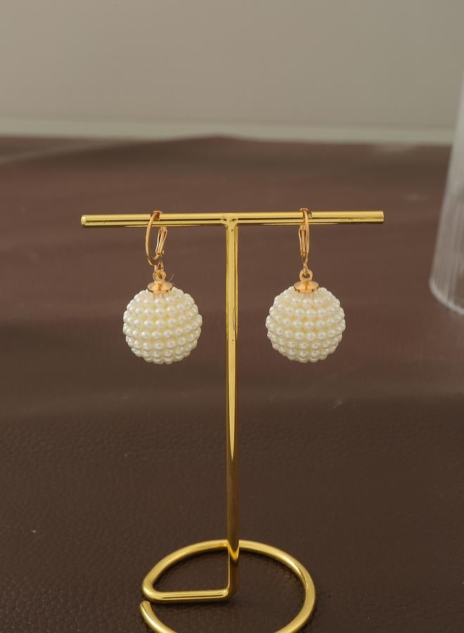 Take Two Faux Pearl Ball Drop Earrings - Image 1