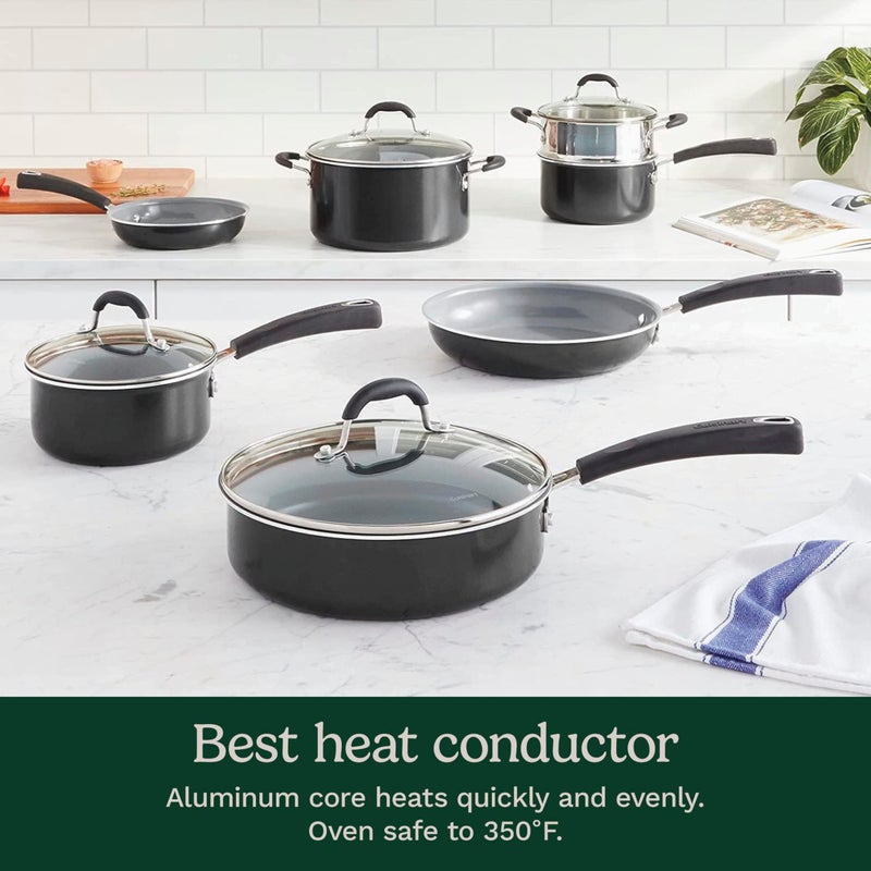 Cuisinart 11-Piece Nonstick Cookware Set, Ceramica XT, Black, 54C-11BK - Image 4