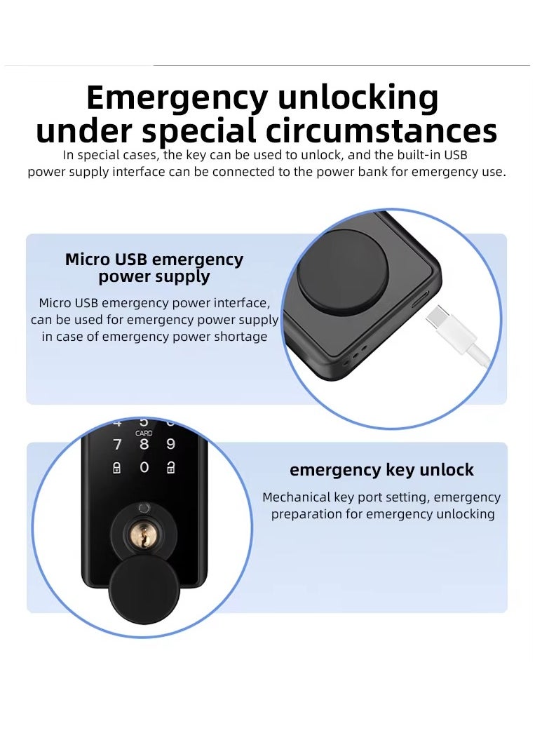 Generic Smart door lock keyless deadbolt multiple input methods - tuyaAPP smart home device  - Image 5