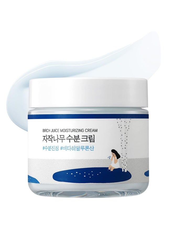 ROUND LAB Birch Juice Moisturizing Cream, 48-Hour Deep Hydrating Face Moisturizer with Birch Sap & Vita Hyaluronic Acid for Acne-Prone Skin, Reduces Sebum, Oil, Blackheads - Image 1