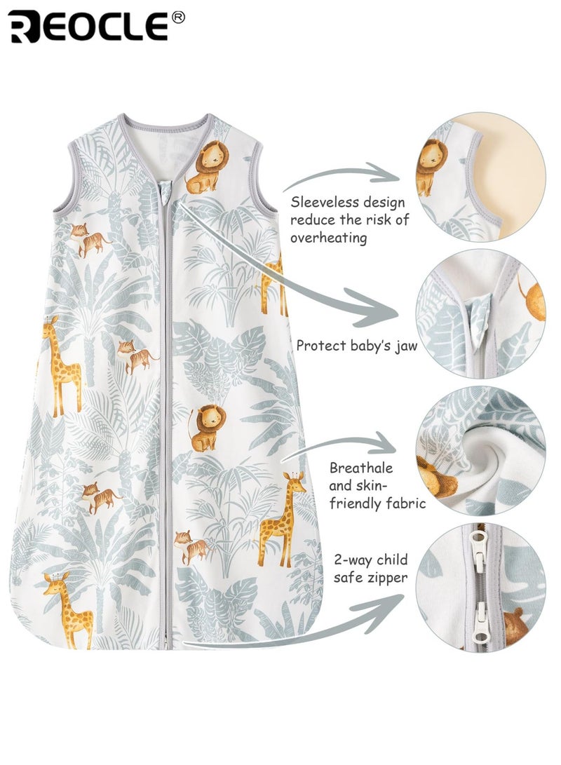 ريوكل كيس نوم للأطفال مع تصميم بسحاب ثنائي الاتجاه، بطانية قطنية قابلة للارتداء مع راحة خفيفة الوزن للأطفال حديثي الولادة من عمر 0 ​​إلى 6 أشهر - Image 5