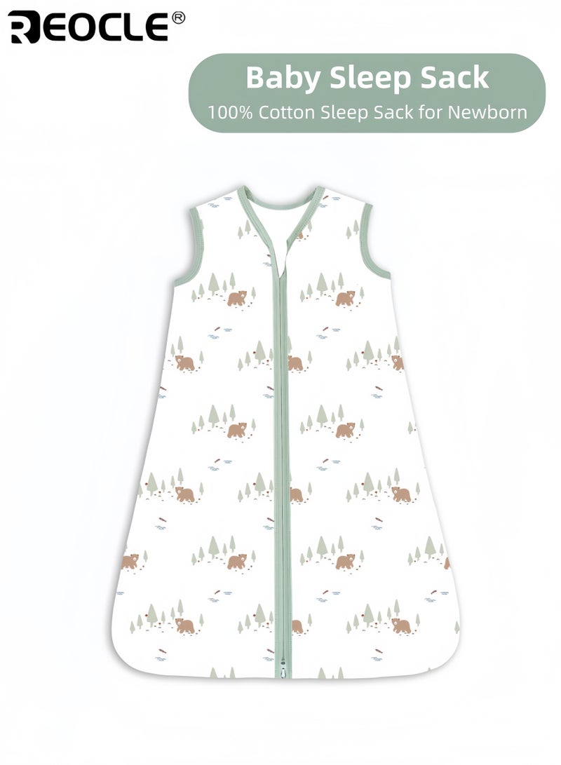 ريوكل كيس نوم للأطفال مع تصميم بسحاب ثنائي الاتجاه، بطانية قطنية قابلة للارتداء مع راحة خفيفة الوزن للأطفال حديثي الولادة من عمر 0 ​​إلى 6 أشهر - Image 1