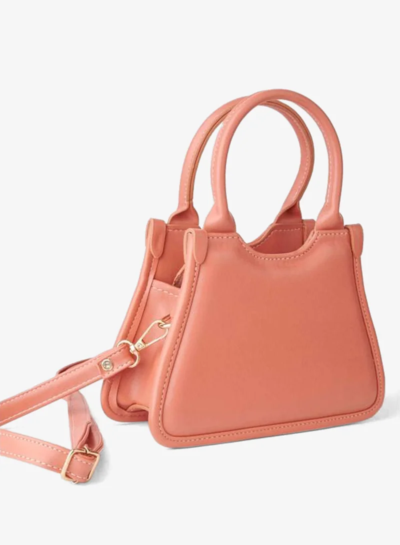 Women's Sakura Salmon Small Size Adjustable Strap Hand and Shoulder Bag.