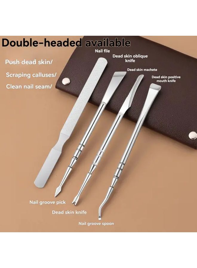 4 Pieces Pedicure Tool Set Shaver Nail Clipper Ingrown Toenails Extractor Home Salon Use - Image 1