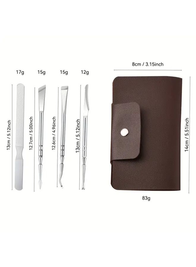 4 Pieces Pedicure Tool Set Shaver Nail Clipper Ingrown Toenails Extractor Home Salon Use - Image 4