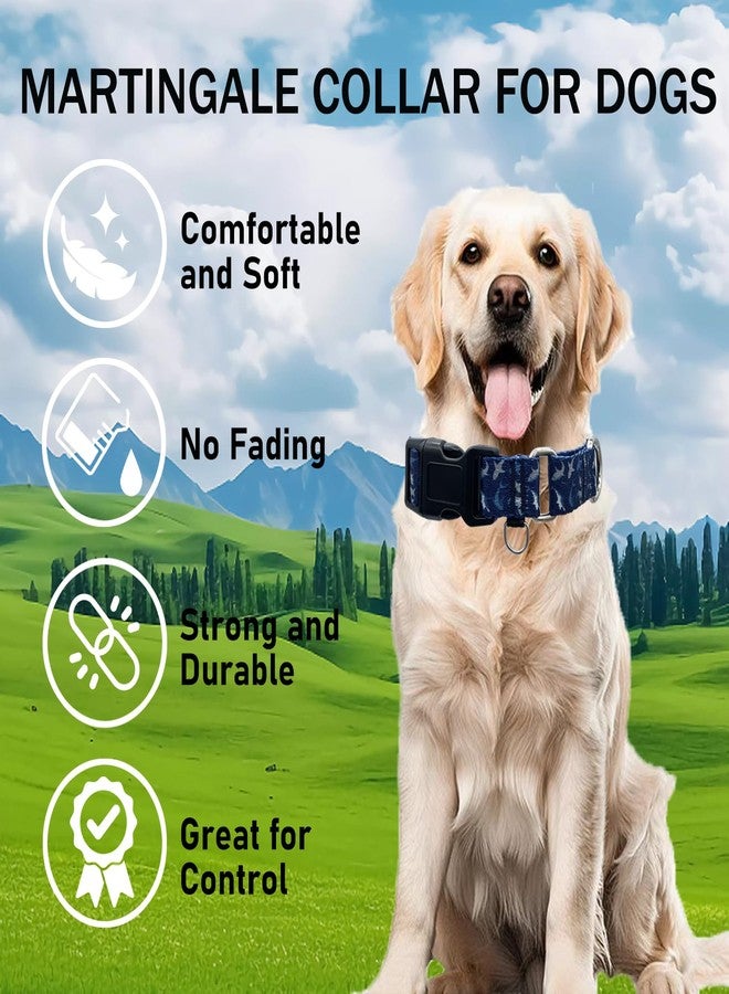طوق مارتينجال للكلاب من فيدوهوغ مع مشبك، طوق كلب على شكل سمكة قرش قابل للتعديل، طوق نايلون ناعم للكلاب الكبيرة، لون أزرق داكن - Image 4