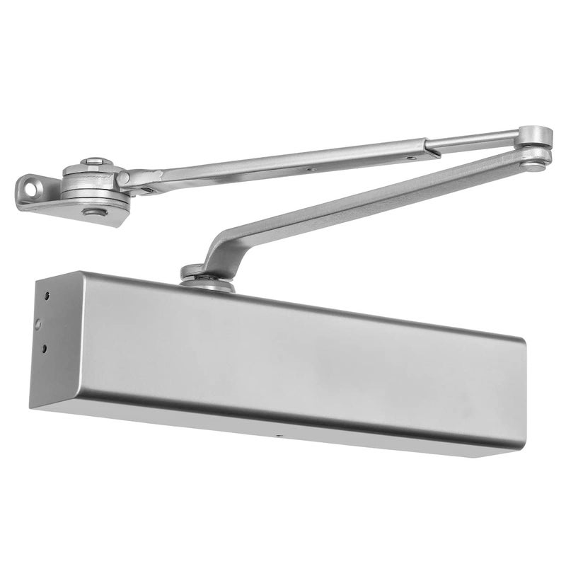 Dynasty Hardware Door Closer, Grade 1 Heavy Duty Commercial Hydraulic Closer & Hold Open Arm, Self-Closing, Adjustable Spring Size 1-6, ADA Compliant, Surface Mount, Sprayed Aluminum, Series 8500 - Image 2