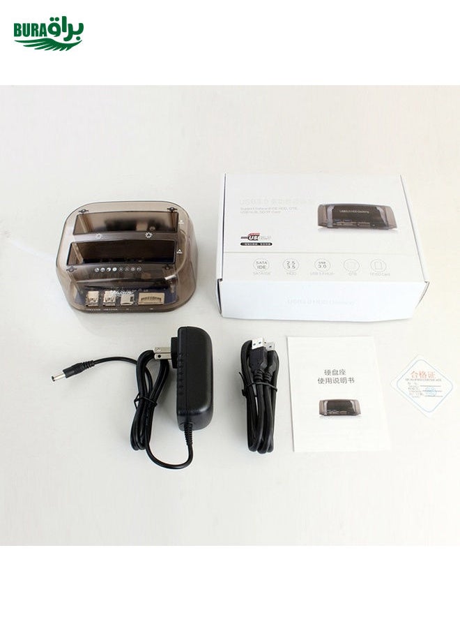 BURAQ 2.5 / 3.5 inch USB3.0 Dual SATA HDD Enclosure with HUB & OTB Function, The Maximum Support Capacity: 16TB  - Image 5