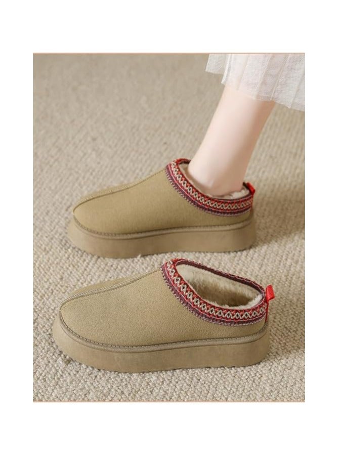 شبشب بنعل سميك للنساء من شو داي، شبشب شتوي منزلي منفوش للارتداء في الأماكن الداخلية والخارجية - Image 2