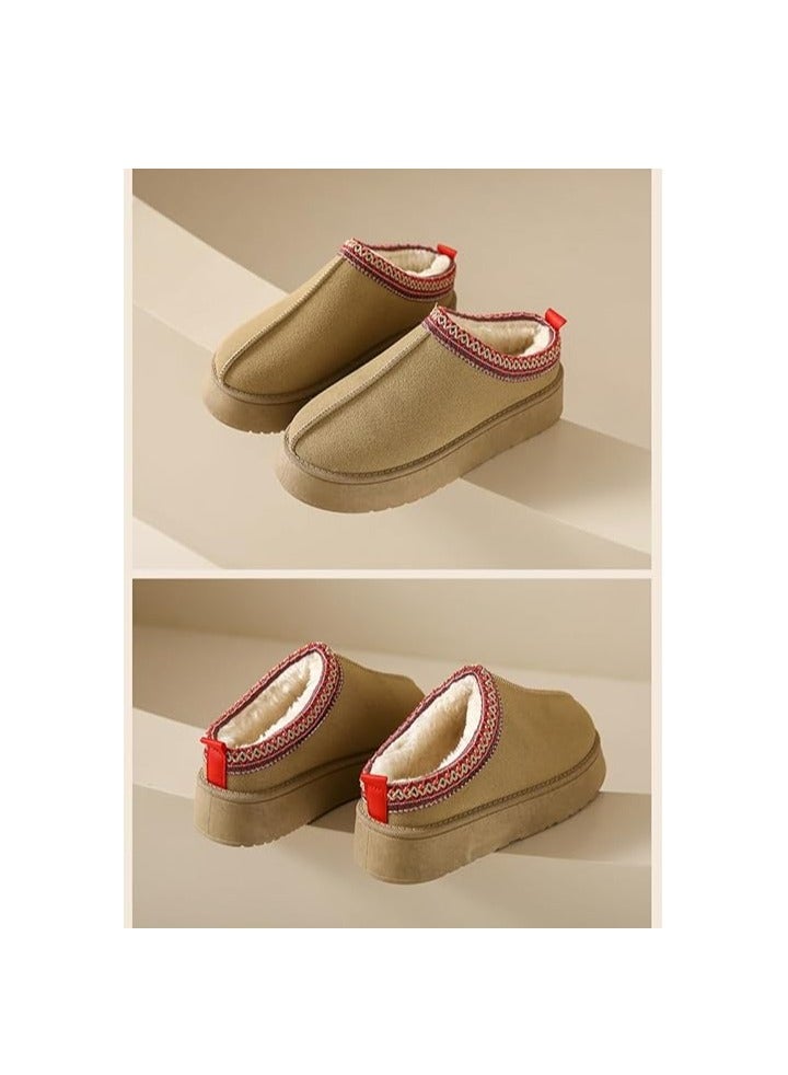 شبشب بنعل سميك للنساء من شو داي، شبشب شتوي منزلي منفوش للارتداء في الأماكن الداخلية والخارجية - Image 4