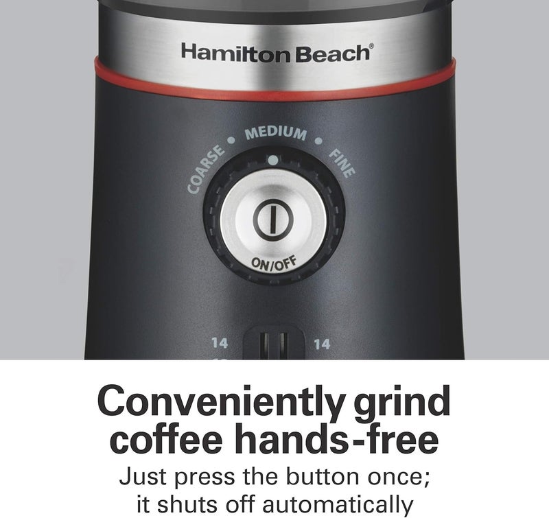 Hamilton Beach Custom Grind 14 Cup Coffee Grinder with Hands-Free Grinding and Auto Shutoff, Stainless Steel Removable Grind Chamber & Blade, Cord Wind, 110V 60Hz USA Plug, Black (80393-SAU) - Image 2