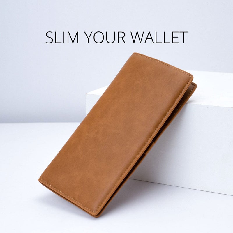 Alldaily Ultra Slim Thin Women Wallet RFID Blocking Credit Card Holder Bifold Long Ladies Billfold (Brown) - Image 3