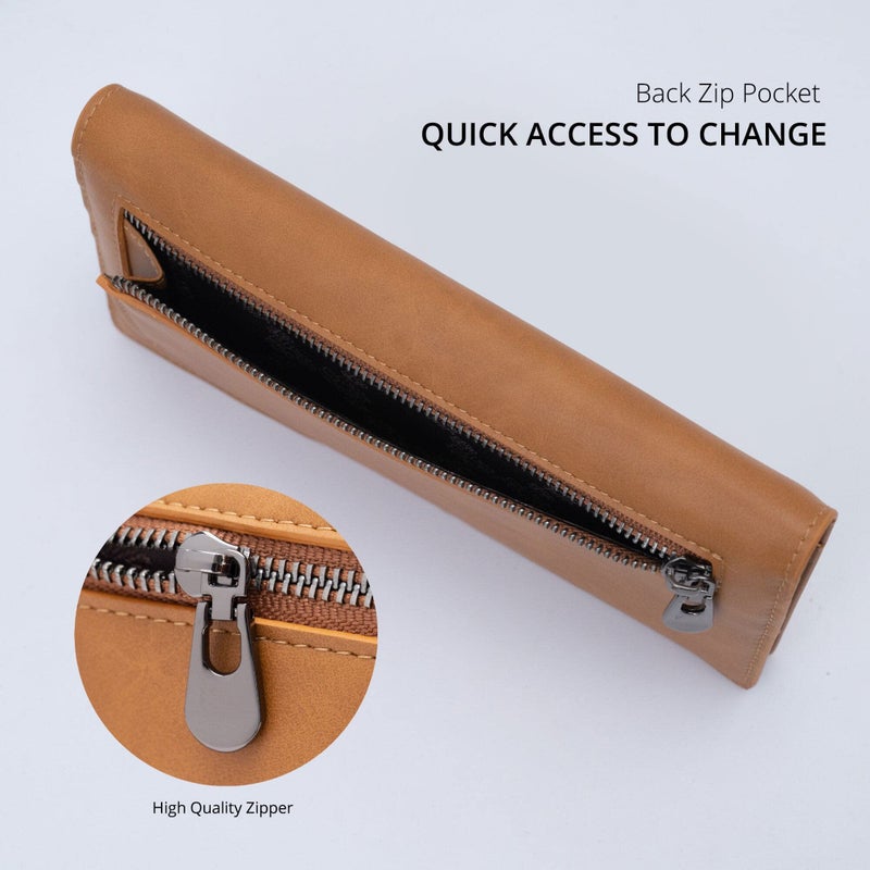 Alldaily Ultra Slim Thin Women Wallet RFID Blocking Credit Card Holder Bifold Long Ladies Billfold (Brown) - Image 4