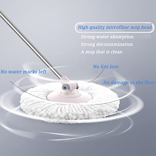 YWSHF 5 PCS Microfiber Replacement Mop Head Spin Mop Head Replacement 5Pack Microfiber Refill Heads Universal for 360 Spin Magic Mopping Round Shape Standard Size White - Image 5