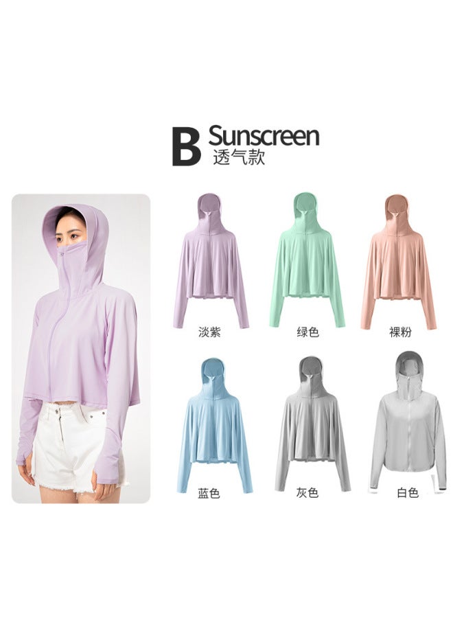 Summer Sun Protection Clothing Women's Short Breathable Heat Insulation Hooded Sun Protection Clothing Upf50 Uv Protection Outdoor Sun Protection Skin - Image 5