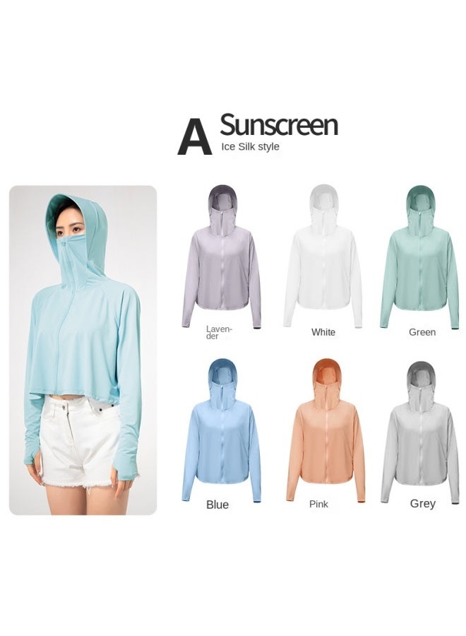 Summer Sun Protection Clothing Women's Short Breathable Heat Insulation Hooded Sun Protection Clothing Upf50 Uv Protection Outdoor Sun Protection Skin - Image 4
