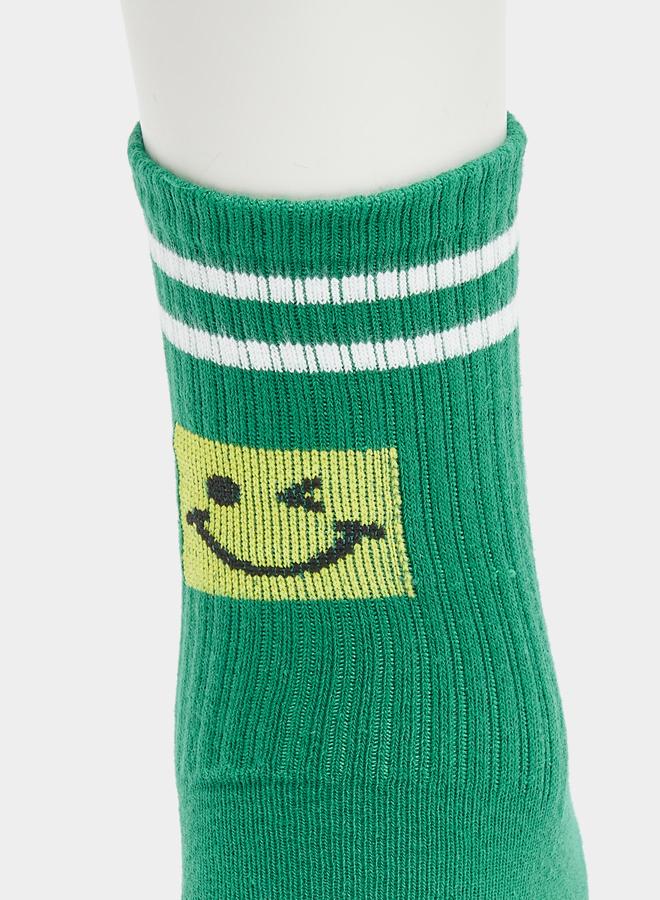 Styli Striped Cuff Printed Socks - Image 4