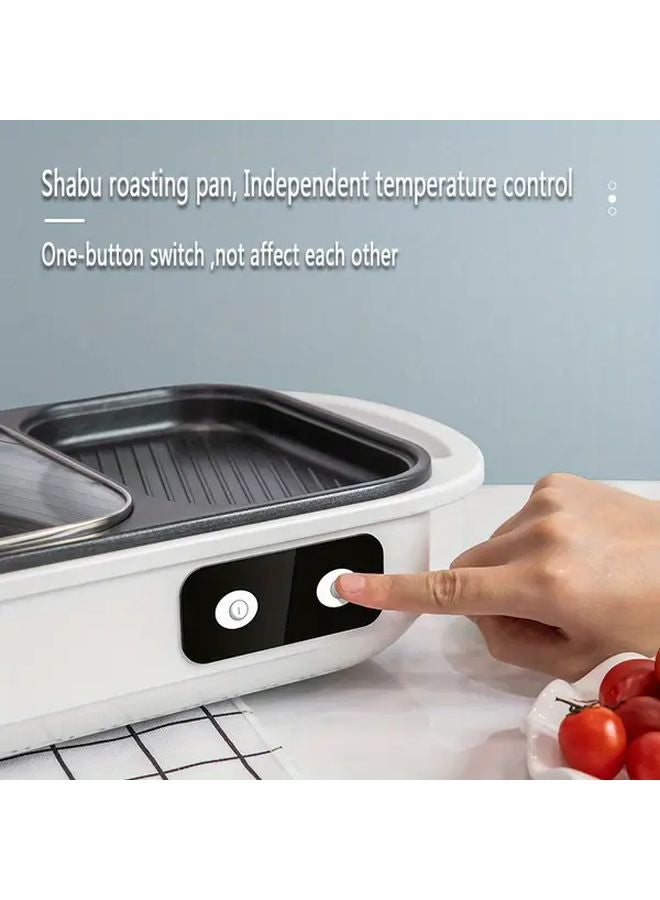 White Electric Hot Pot And Smokeless Grill For Korean BBQ Shabu Shabu Soups - Image 4