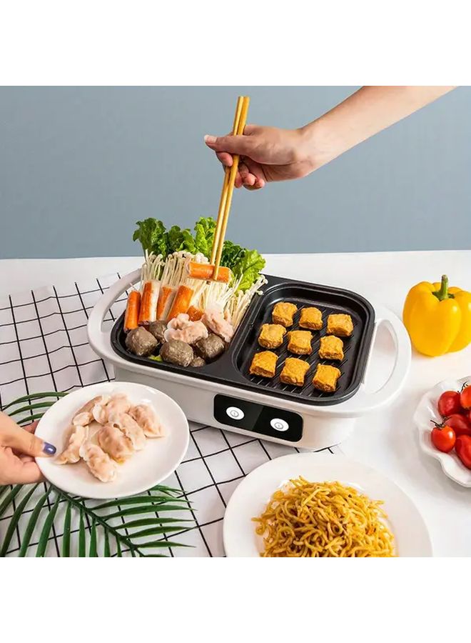 White Electric Hot Pot And Smokeless Grill For Korean BBQ Shabu Shabu Soups - Image 5