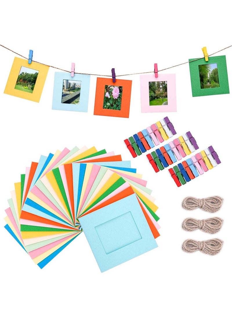 X-level Mini Picture Frame Wall Decor Hanging Display Paper Photo Frame Set Compatible with Fujifilm Instax Mini 11 9 8 70 90 26 Camera Films, Mini Link Printer, 30 Piece (Colorful) - Image 1