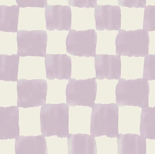 Mr. Kate Mr Kate Tess Watercolor Soft Lavender Checker Peel and Stick Wallpaper Vinyl 205in x 18ft - Image 1