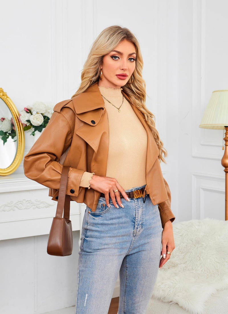 Herou 2 Pack Women Turtleneck Ribbed Long Sleeve Basic Layer Shirt Lettuce Trim Lightweight Basic T Shirt Fall Thermal Mock Turtleneck Top Black, Apricot Large - Image 4
