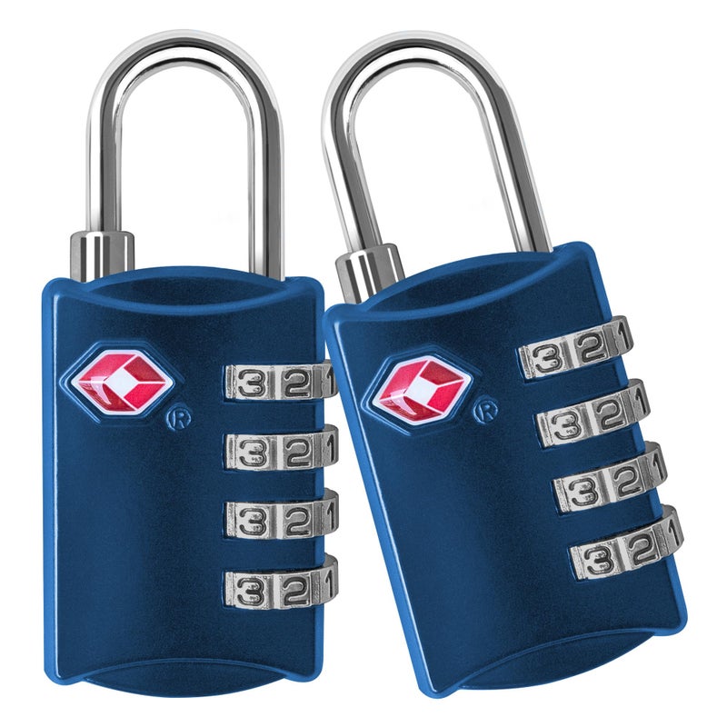 desired tools Desired Tools TSA Locks for Luggage, 2-Pc Durable Steel Padlock, Keyless Easy to Read 4-Digit Combination Lock for Backpacks, Travel Suitcases, Toolbox, Filing Cabinets, Baggage & Gym Locker, Blue  - Image 1