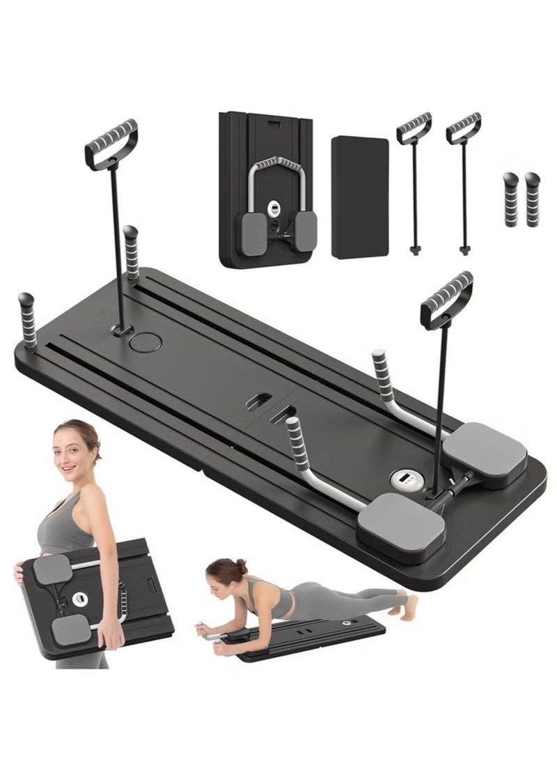 XiuWoo Pilates Board Pilates Reformer Set, Multi-Purpose Foldable Pilates Reformer Board for Home, 5 in 1 Pilates Sliding Board - Image 1