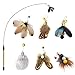 Hokoad Cat Insect Feather Toys Cat Wand and 6 Natural Insect Feathers Refill Interactive Teaser with Bell - Image 3