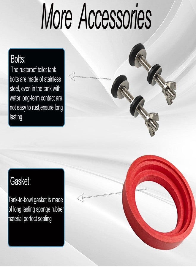 Yigiao Toilet Flush Valve for American Standard Champion 4/Titan/Duravit, Flush Valve Replacement Toilet Parts for American Standard 4149a/4215a/4260/4266, Includes Flapper/Gasket/Bolt Kit - Image 5