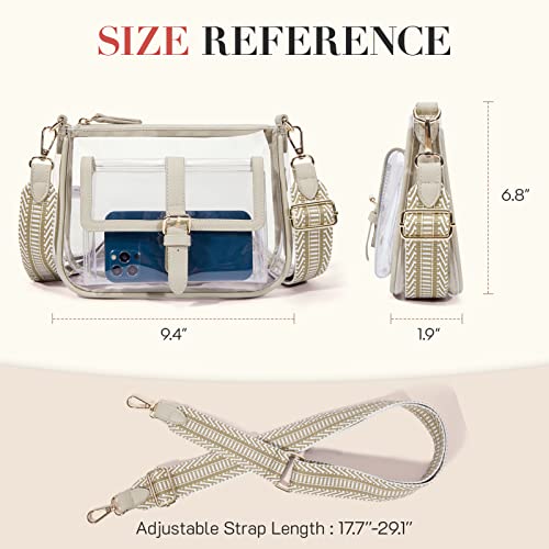 Missnine Clear Bag Stadium Approved PVC Crossbody Purse for Women Transparent Shoulder Bag with Guitar Strap for Concert Sports - Image 4