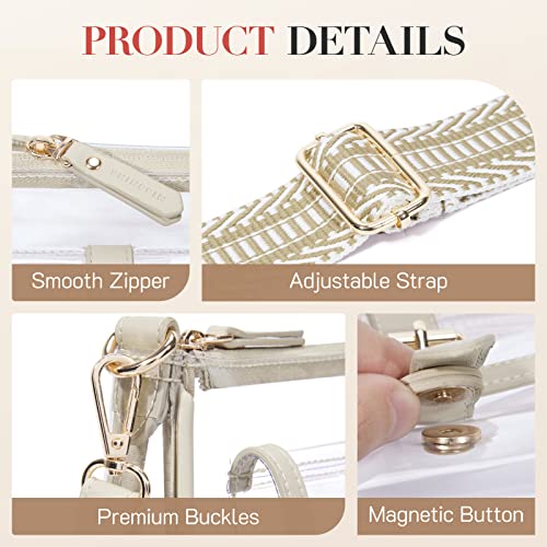 Missnine Clear Bag Stadium Approved PVC Crossbody Purse for Women Transparent Shoulder Bag with Guitar Strap for Concert Sports - Image 5