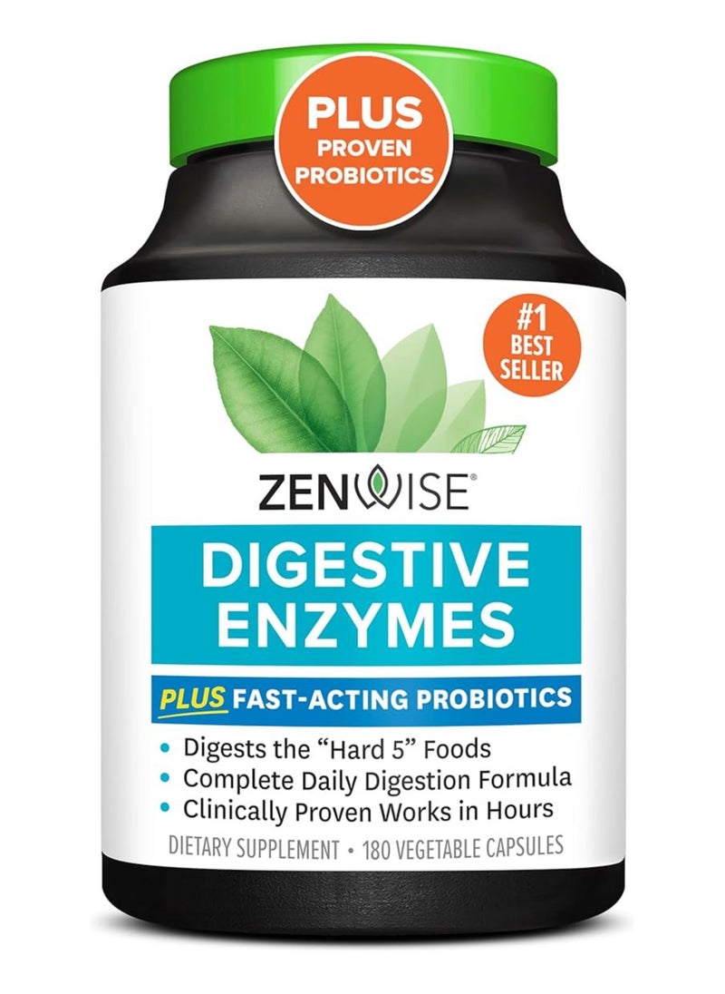 Zenwise Health Zenwise Health, Daily Digestive Enzymes with Prebiotics and Probiotics, 180 Vegetarian Capsules 