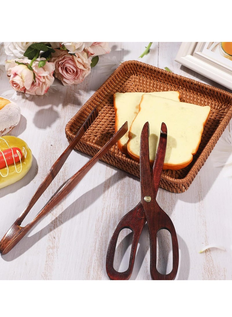 Oasisgalore 2-Pack Wooden Toaster Tongs, Reusable Kitchen Tongs for Cooking and Baking Tools - Image 2
