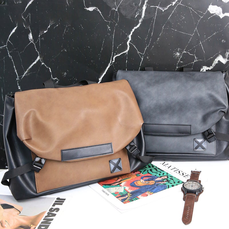 New Fashion Crossbody Bag Men'S Large Capacity Leather Men'S Bag Casual Simple Shoulder Bag Trendy Brand Satchel Messenger Bag - Image 3