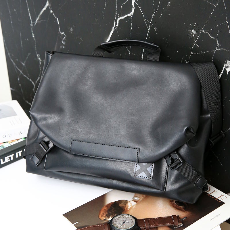 New Fashion Crossbody Bag Men'S Large Capacity Leather Men'S Bag Casual Simple Shoulder Bag Trendy Brand Satchel Messenger Bag - Image 5