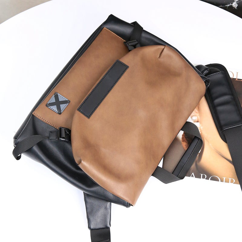 New Fashion Crossbody Bag Men'S Large Capacity Leather Men'S Bag Casual Simple Shoulder Bag Trendy Brand Satchel Messenger Bag - Image 4
