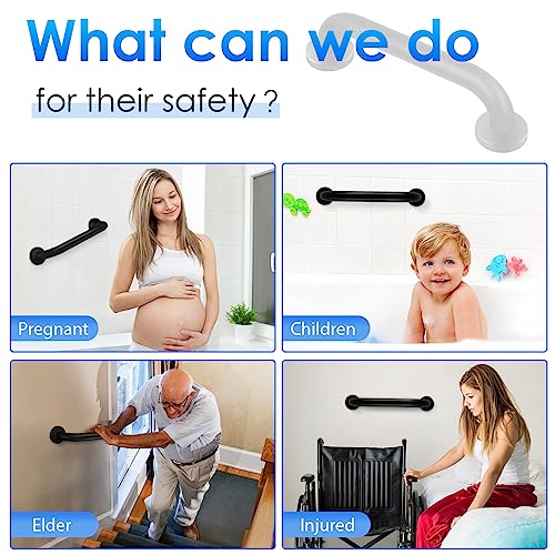 Gotega 2 Pack Shower Grab Bar, Stainless Steel Bathroom Grab Bar, Shower Handle, Bath Handle, Grab Bars for Handicap Elderly Seniors Bathroom Safety Grab Bar (12 Inch，Black) - Image 5