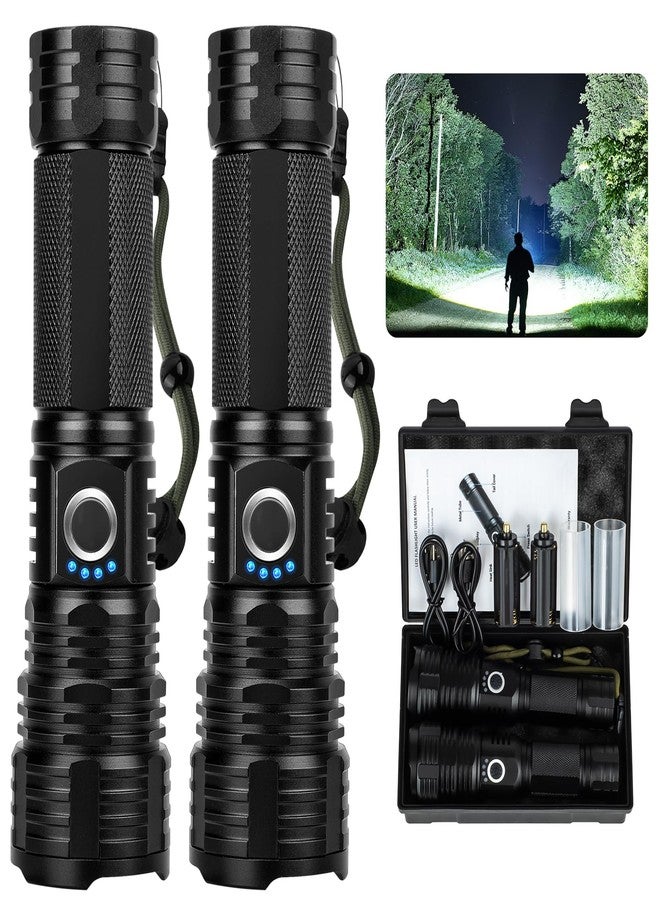 Sigoobal Rechargeable Flashlights High Lumens, 99,000 Lumen Super Bright Flashlight, 2pack Led High Powered Flash Light, Flashlight for Home, Camping, 5 Modes/12h Run Time for Outdoor, IPX6 Waterproof - Image 1
