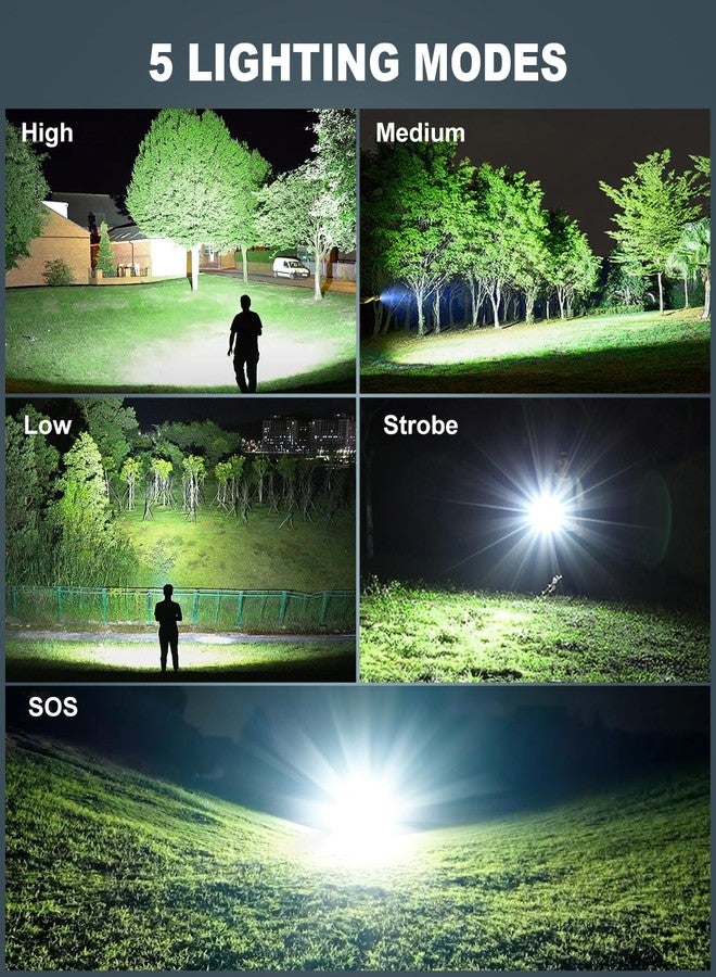 Sigoobal Rechargeable Flashlights High Lumens, 99,000 Lumen Super Bright Flashlight, 2pack Led High Powered Flash Light, Flashlight for Home, Camping, 5 Modes/12h Run Time for Outdoor, IPX6 Waterproof - Image 5