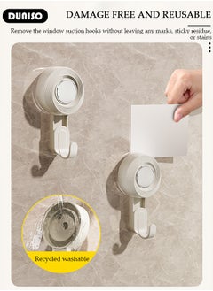 DUNISO 3 Pack Suction Cup Hooks, Powerful Vacuum Suction Hanger, Heavy Duty Shower Hooks, Removable Rotation Towel Rack, Waterproof No-Punch Wall Hook for Towel, Robe, Loofah, Reusable Hooks for Bathrooms,Kitchen,Glass,Tile,Mirror  - Image 2