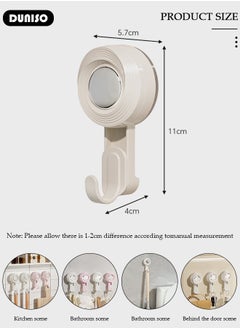 DUNISO 3 Pack Suction Cup Hooks, Powerful Vacuum Suction Hanger, Heavy Duty Shower Hooks, Removable Rotation Towel Rack, Waterproof No-Punch Wall Hook for Towel, Robe, Loofah, Reusable Hooks for Bathrooms,Kitchen,Glass,Tile,Mirror  - Image 5