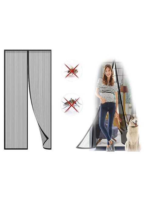 Fresh Magnetic Mesh Curtain Screen Door Mesh Curtain Keeps Mosquitoes Out  Full Frame Velcro  Toddler and Dog Friendly