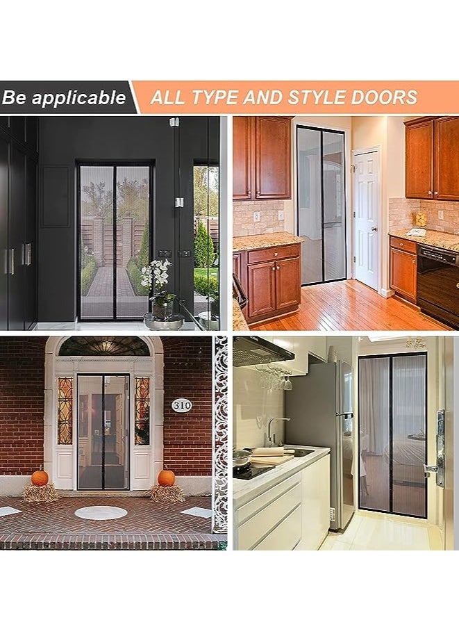 Spaceshoop - Fresh Magnetic Mesh Curtain Screen Door Mesh Curtain Keeps Mosquitoes Out  Full Frame Velcro  Toddler and Dog Friendly - Image 1