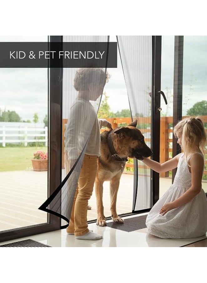 Spaceshoop - Fresh Magnetic Mesh Curtain Screen Door Mesh Curtain Keeps Mosquitoes Out  Full Frame Velcro  Toddler and Dog Friendly - Image 1