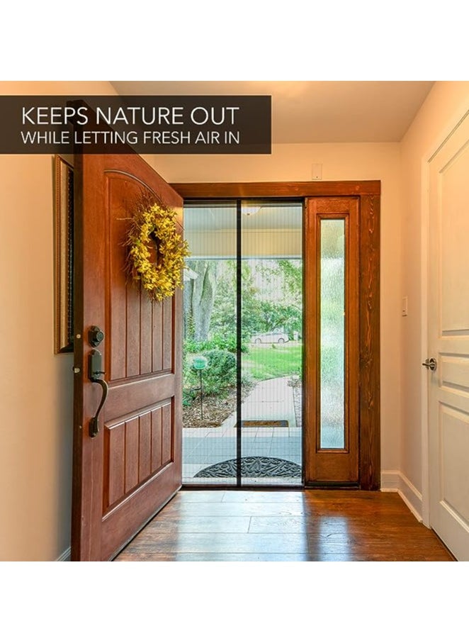 Spaceshoop - Fresh Magnetic Mesh Curtain Screen Door Mesh Curtain Keeps Mosquitoes Out  Full Frame Velcro  Toddler and Dog Friendly - Image 1
