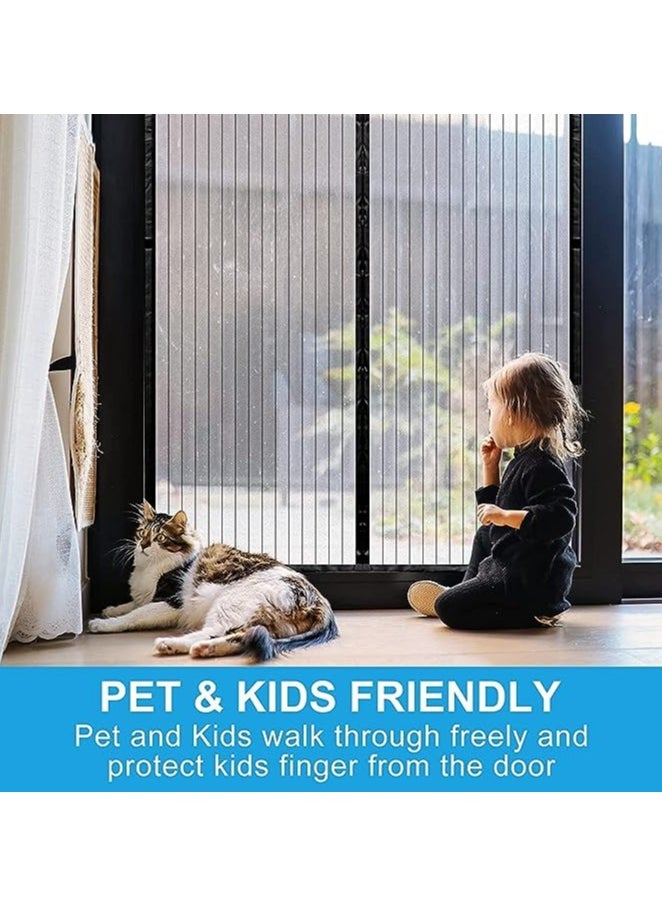 Spaceshoop - Fresh Magnetic Mesh Curtain Screen Door Mesh Curtain Keeps Mosquitoes Out  Full Frame Velcro  Toddler and Dog Friendly - Image 1